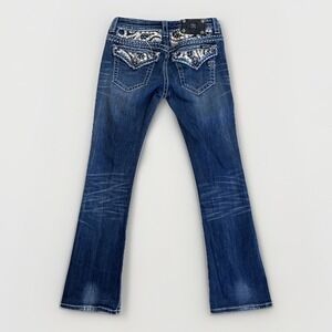 Miss Me Jeans Easy‎ Boot Womens 26x31 Cowgirl Rodeo Western Rhinestones Y2K